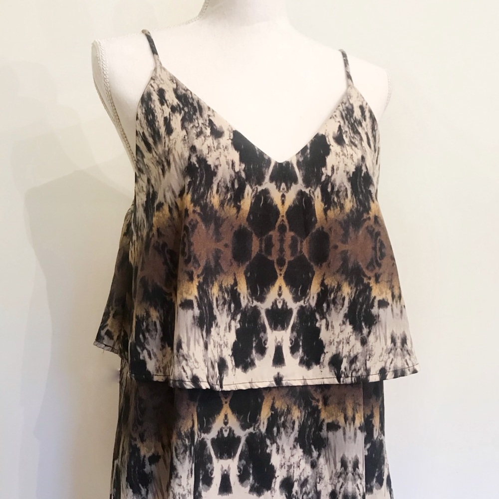 ✨ Blush Boutique Ikat Abstract Ruffle Party Dress